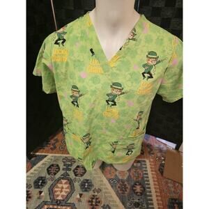 Lucky Charms Design Medical Scrub Top Size Med J419
